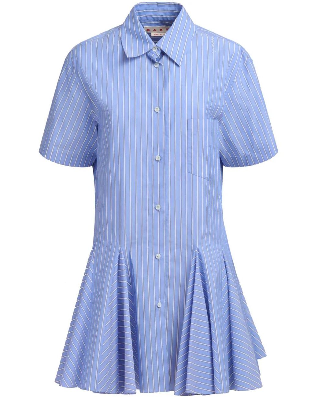 Marni Blue China Cotton Mini Dress