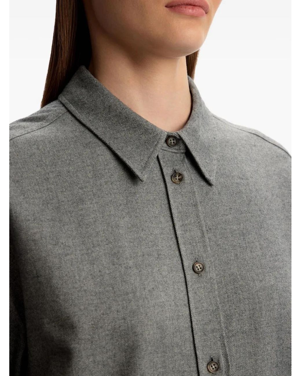 12 STOREEZ Gray Button-Up Shirt