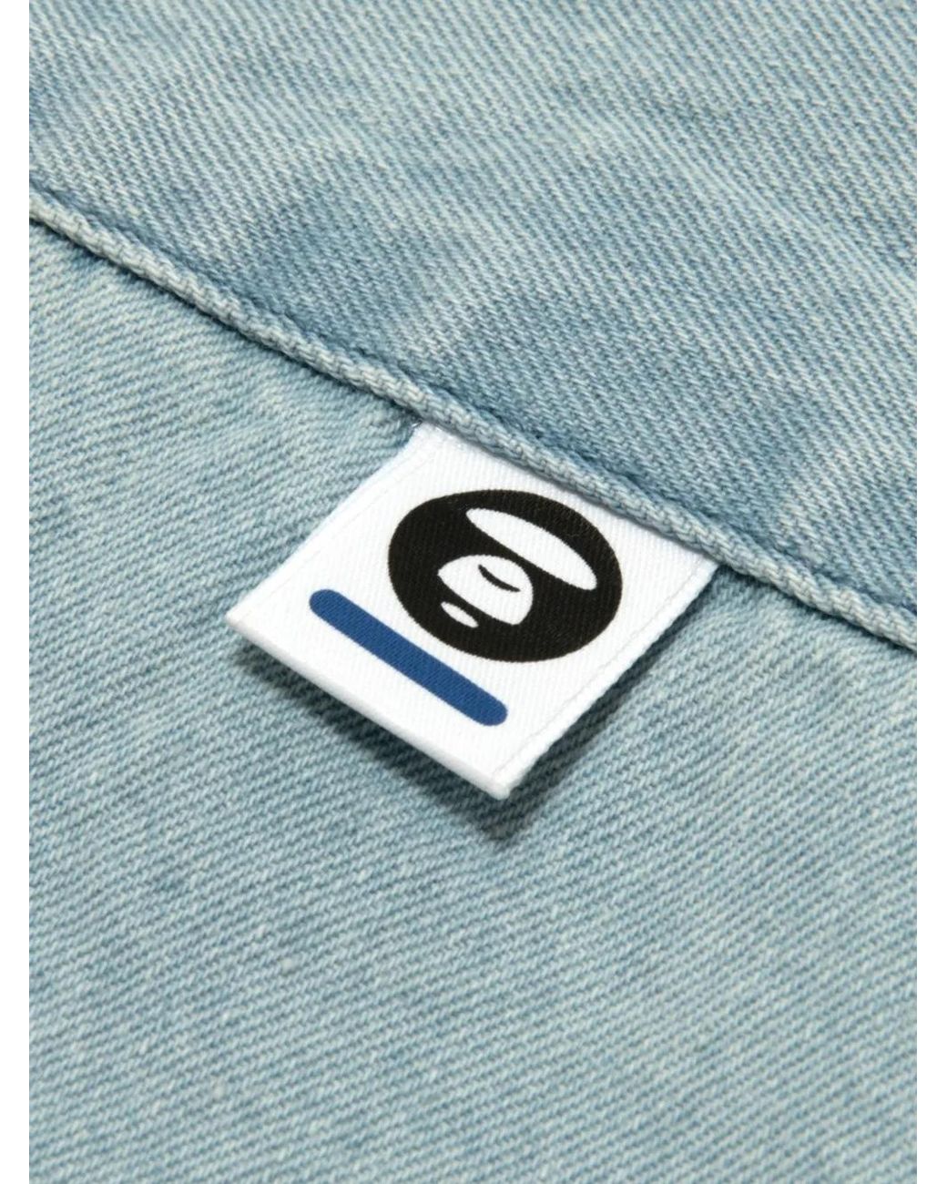 Aape By A Bathing Ape Blue Button Emblem Shirt for men