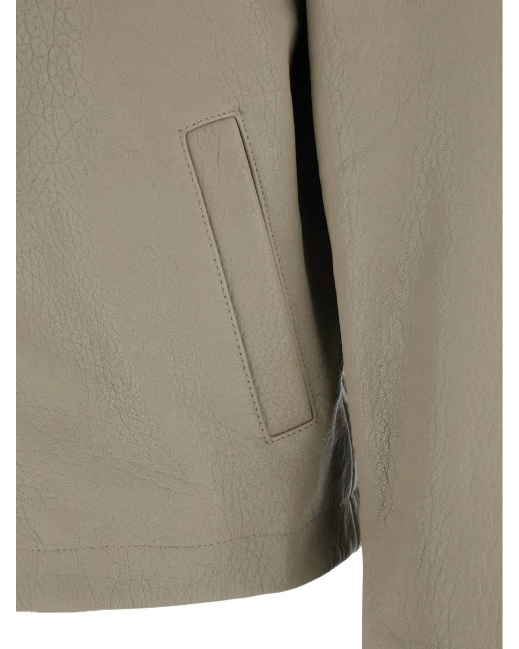sunflower Natural Zip-Fastening Leather Jacket for men