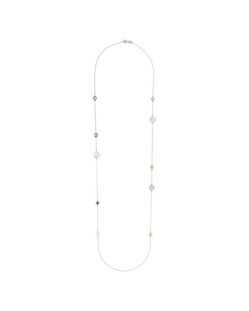 Tory Burch White Forget Me Not Long Necklace