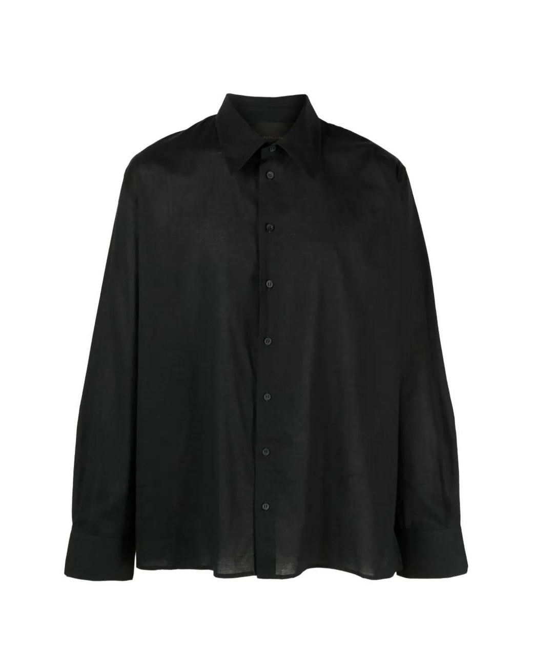 Tessitura Black Oversized Long-Sleeve Shirt for men