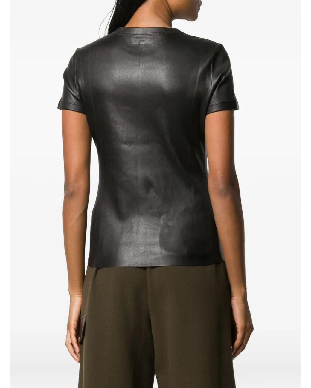 Stouls Black T-Shirt En Cuir