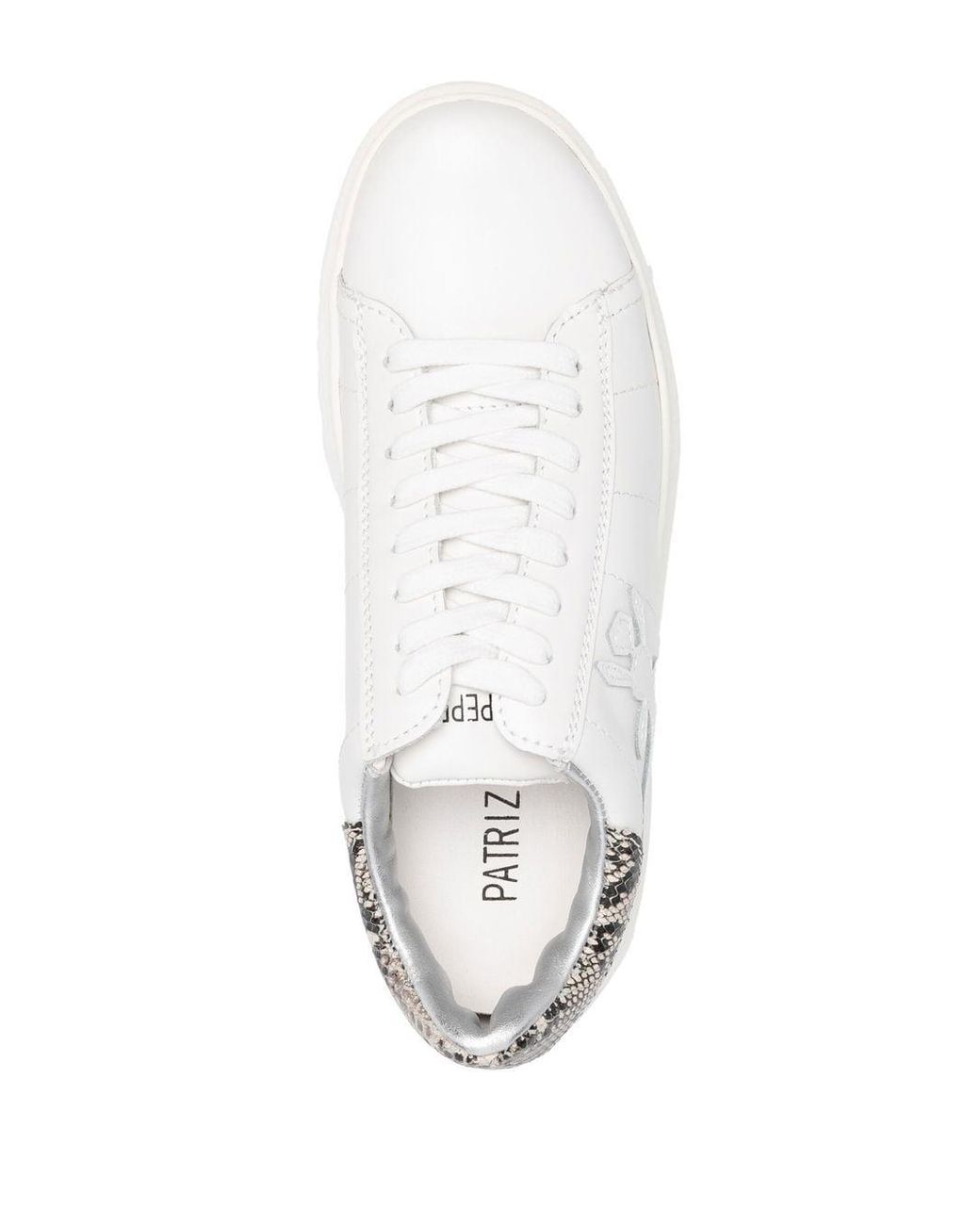 Patrizia Pepe Lace-up Embossed Sneakers in White | Lyst