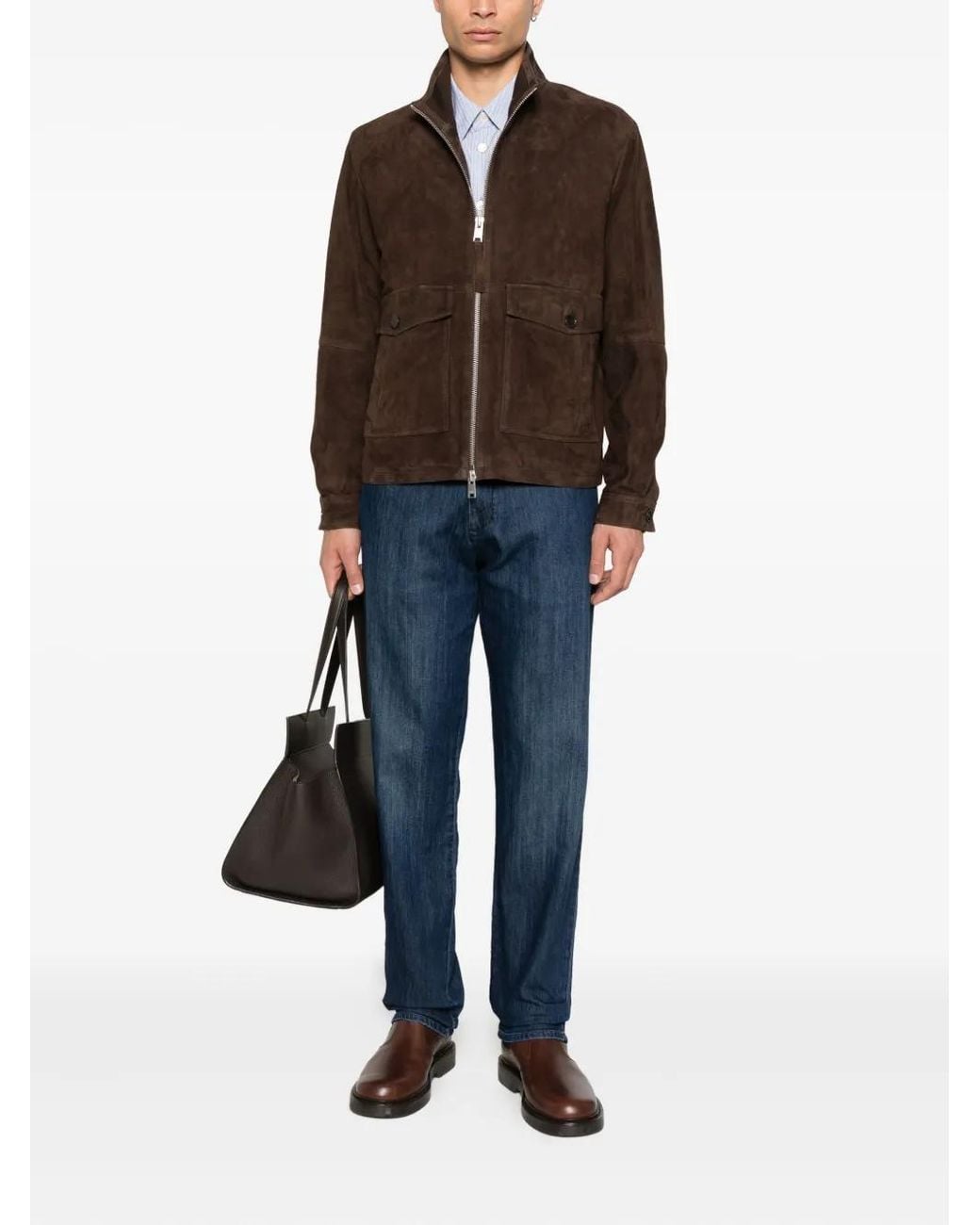 7 For All Mankind Blue Buttoned Jeans for men