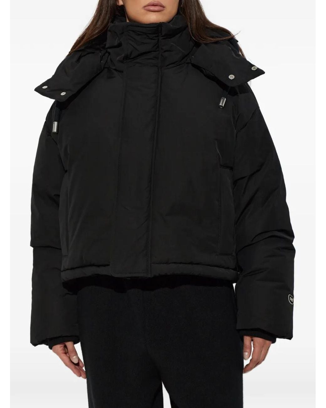 AMI Black Hooded Padded Jacket