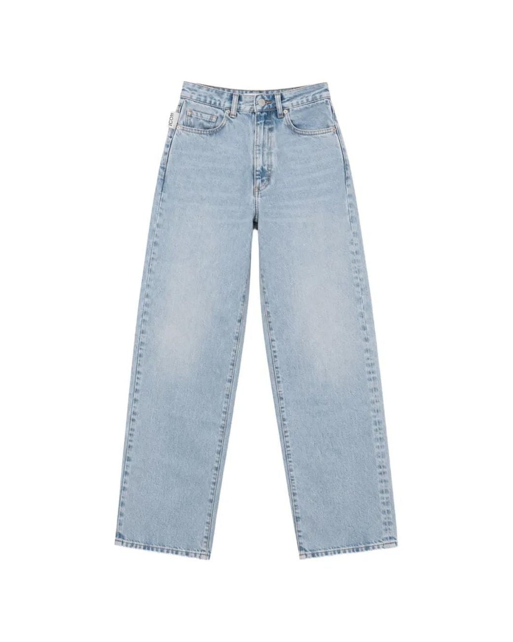 ICON DENIM Blue Foxy Faded Straight-Leg Jeans