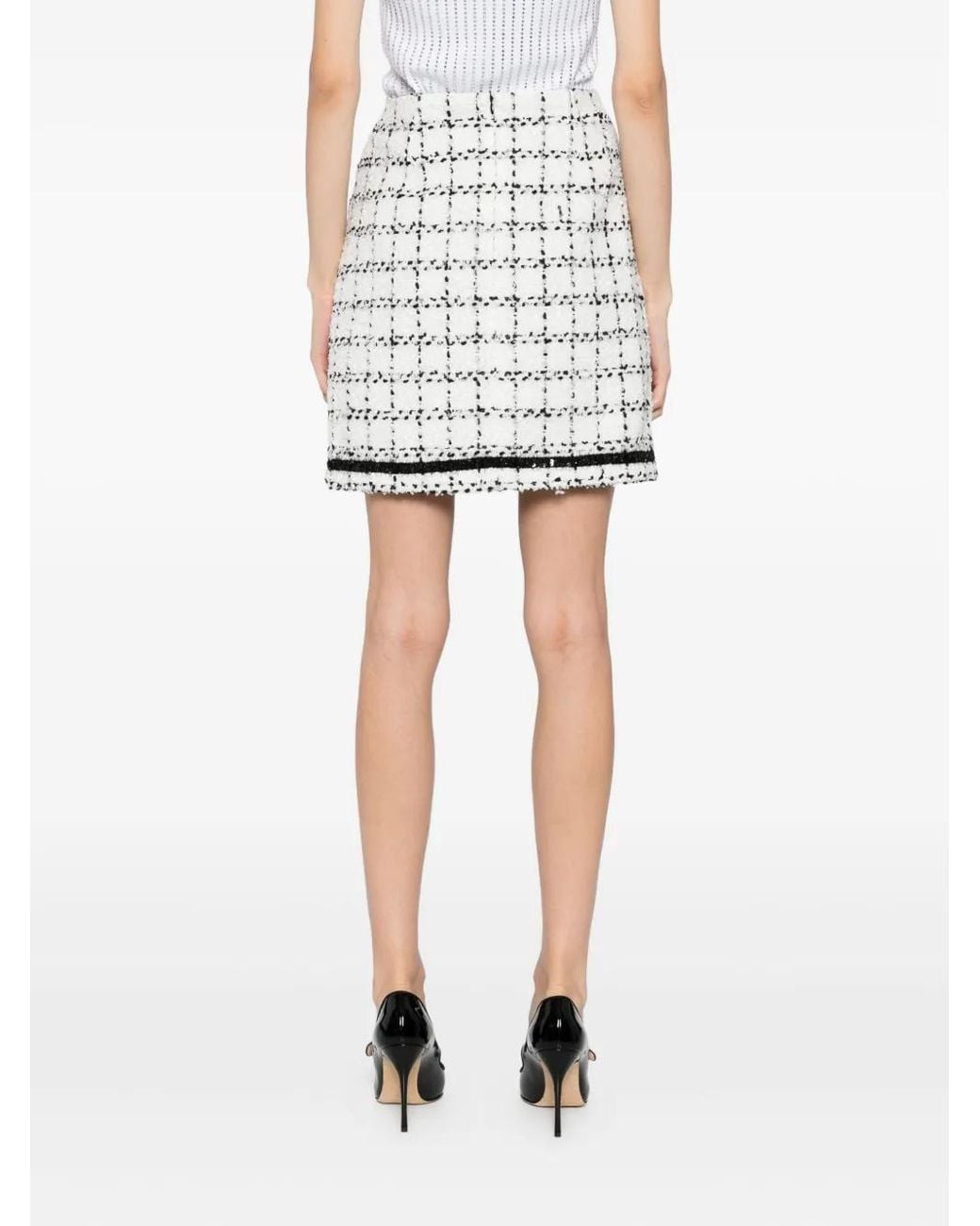 Karl Lagerfeld White Boucle Skirt