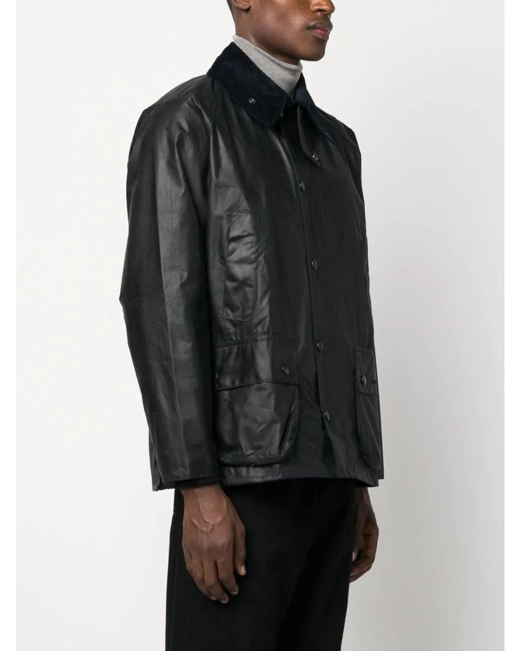 Barbour Black Waxed Cotton Bedale Jacket for men