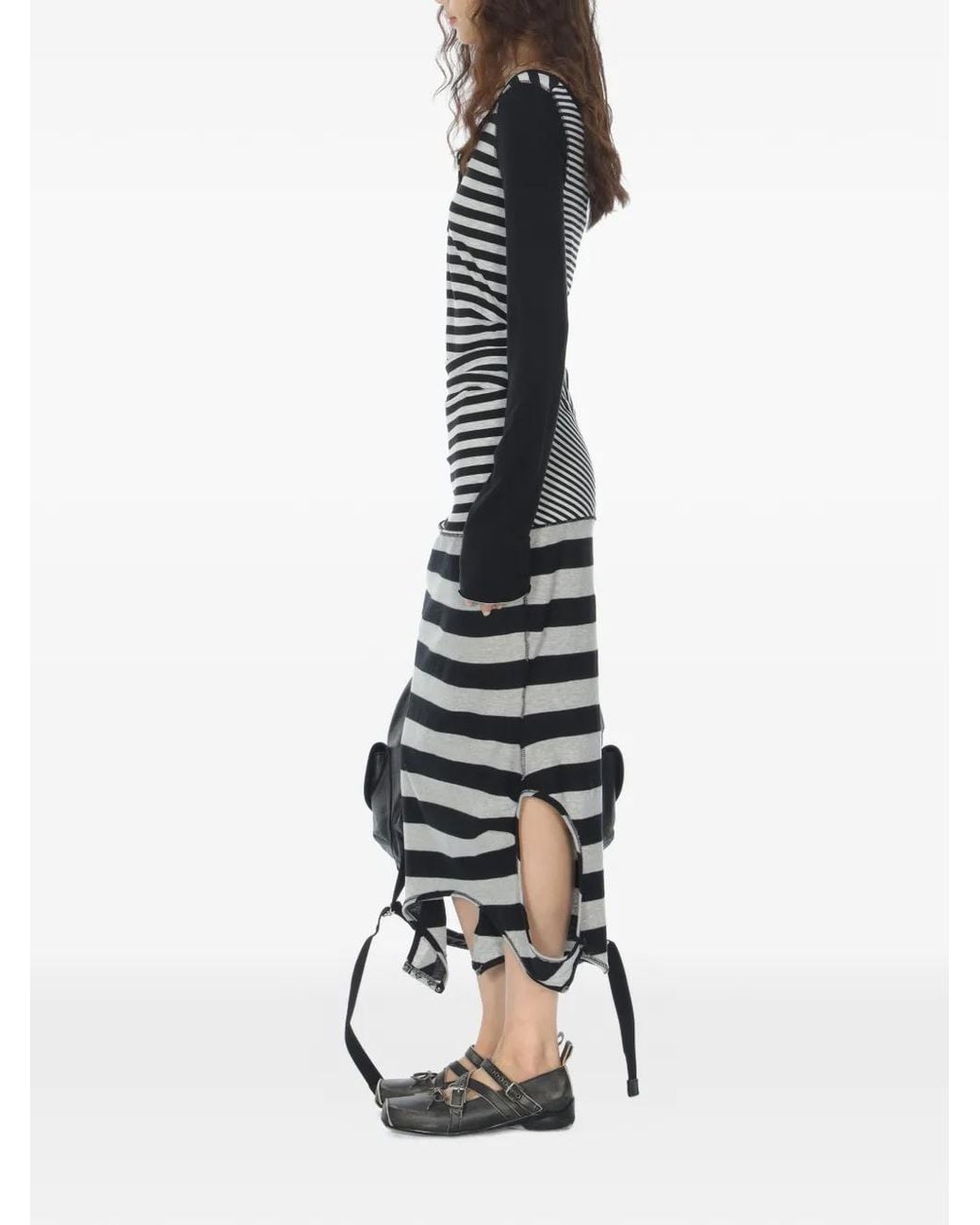 OPEN YY Black Striped Convertible Hook Top