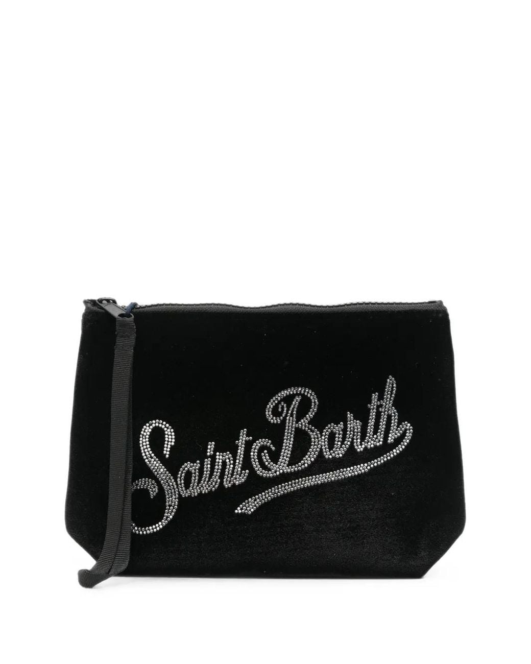 Mc2 Saint Barth Black Aline Velvet Clutch Bag