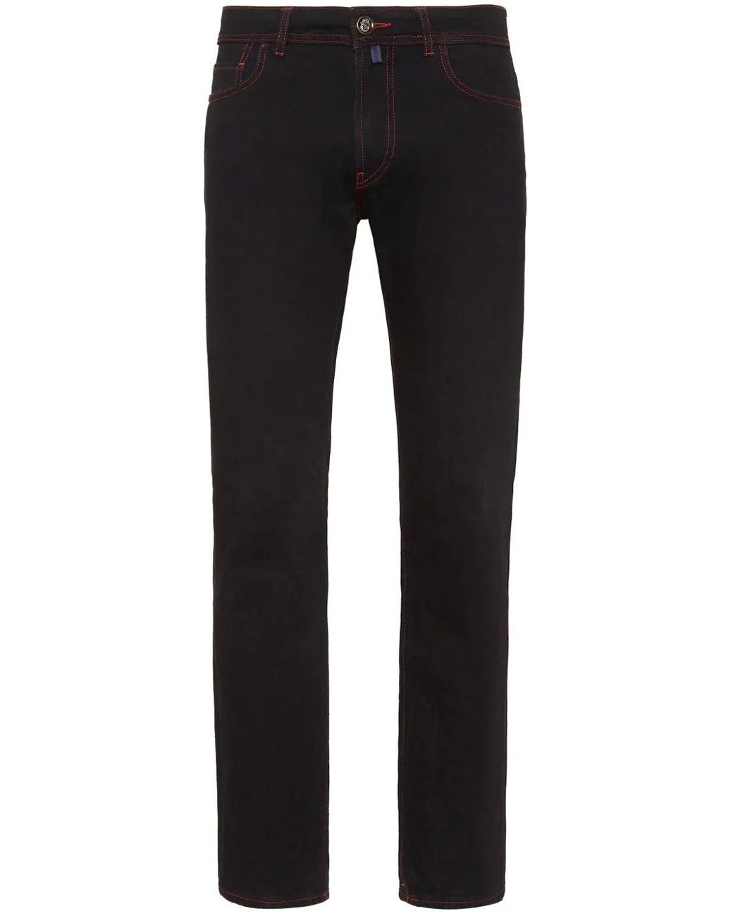 Billionaire Black Low-Rise Slim-Cut Jeans for men