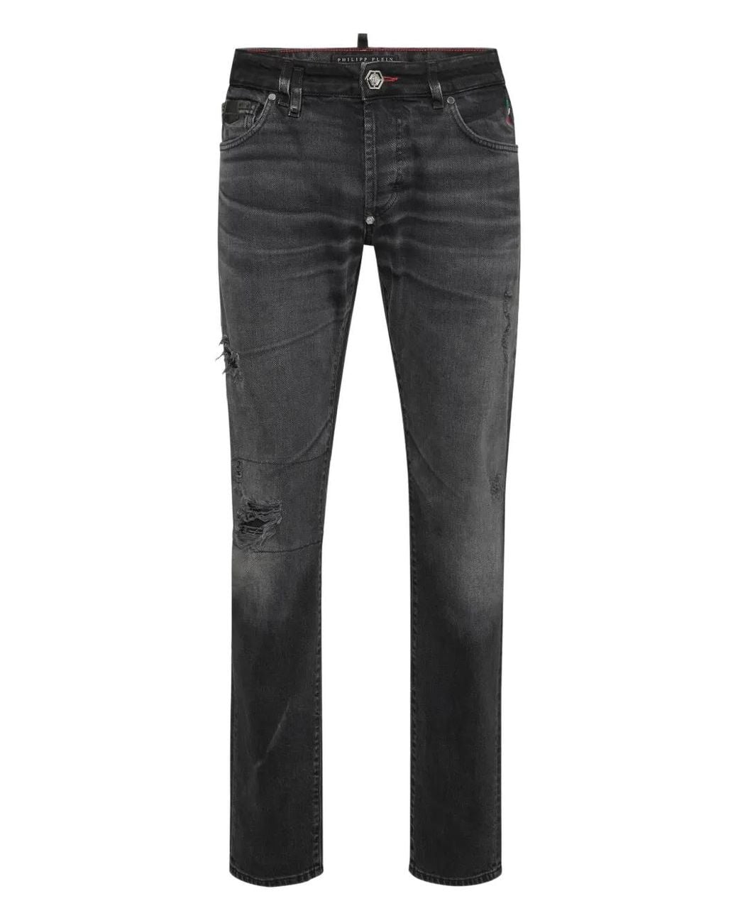 Philipp Plein Gray Straight Supreme Cut Jeans Hexagon for men