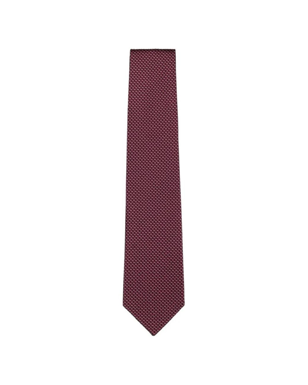 Isaia Purple Cravate À Motif Géométrique for men