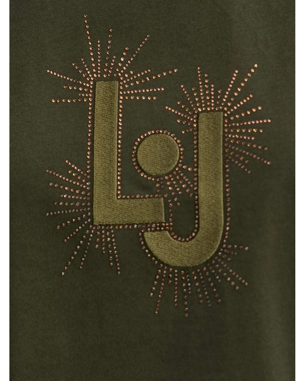 Liu Jo Green Logo-Embroidered T-Shirt