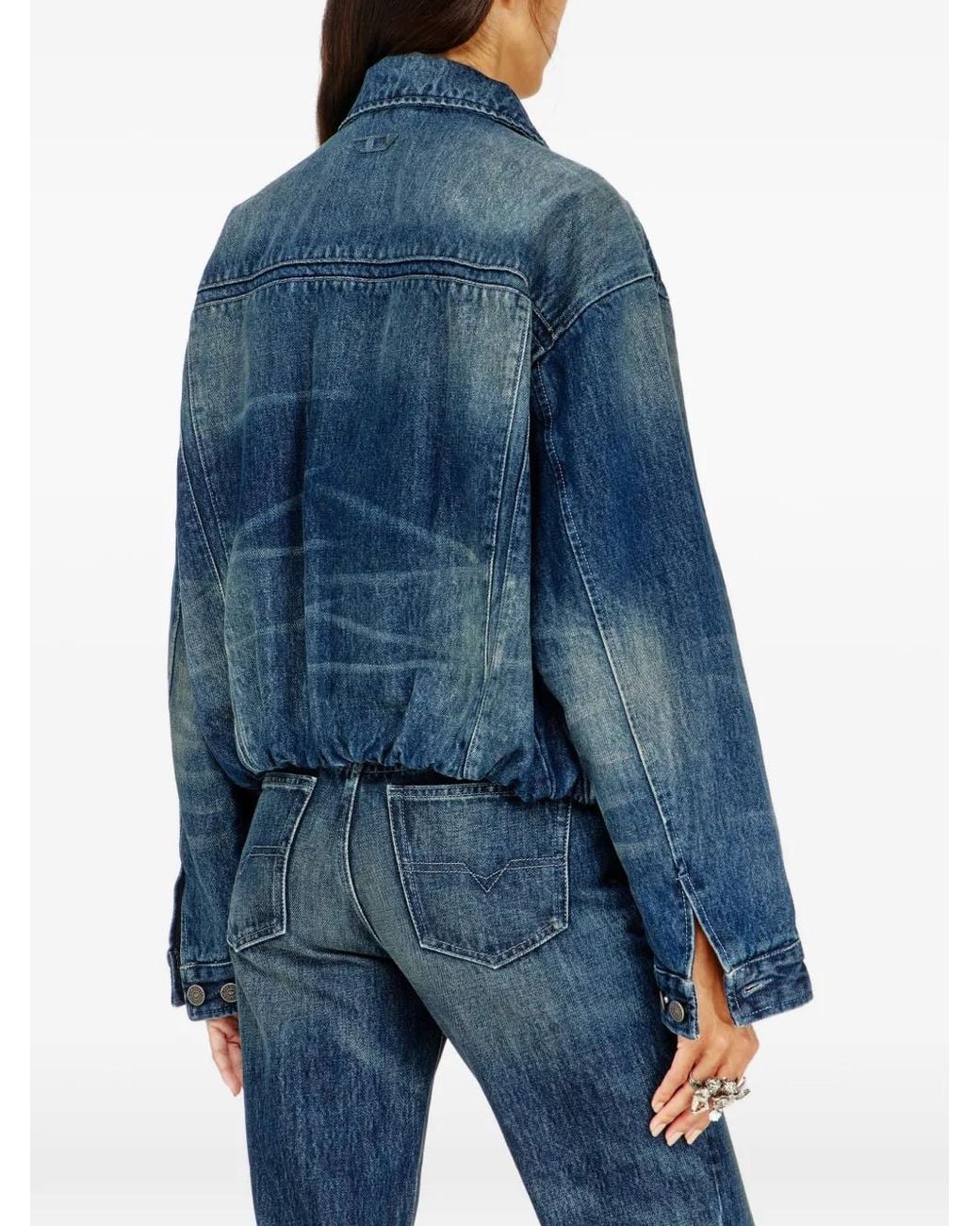 DIESEL Blue Elasticated Trucker Jacket