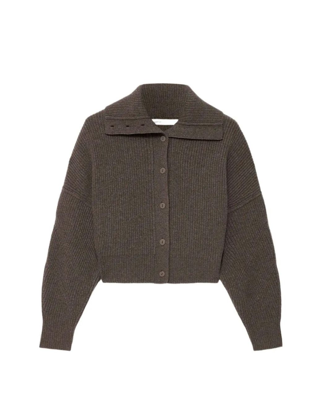 AllSaints Brown Caron Ribbed Knit Cardigan