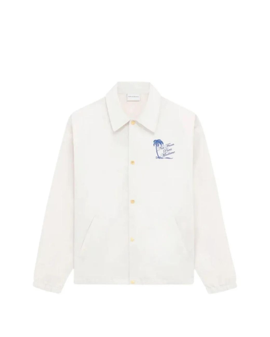 Drole de Monsieur White Buttoned Graphic Shirt Jacket for men