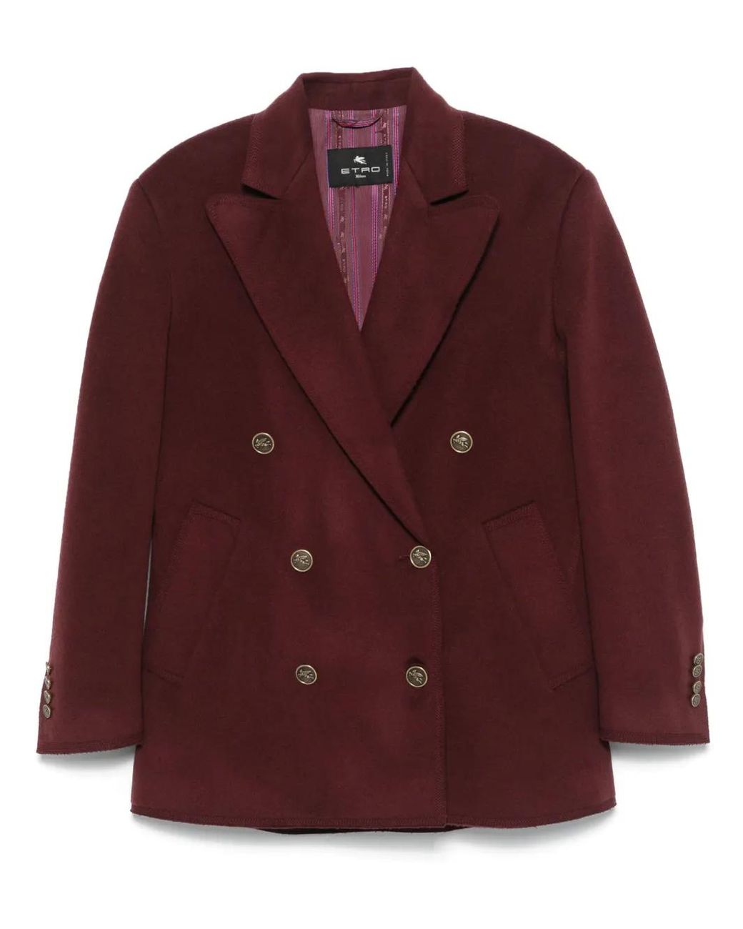 Etro Red Double-Breasted Coat