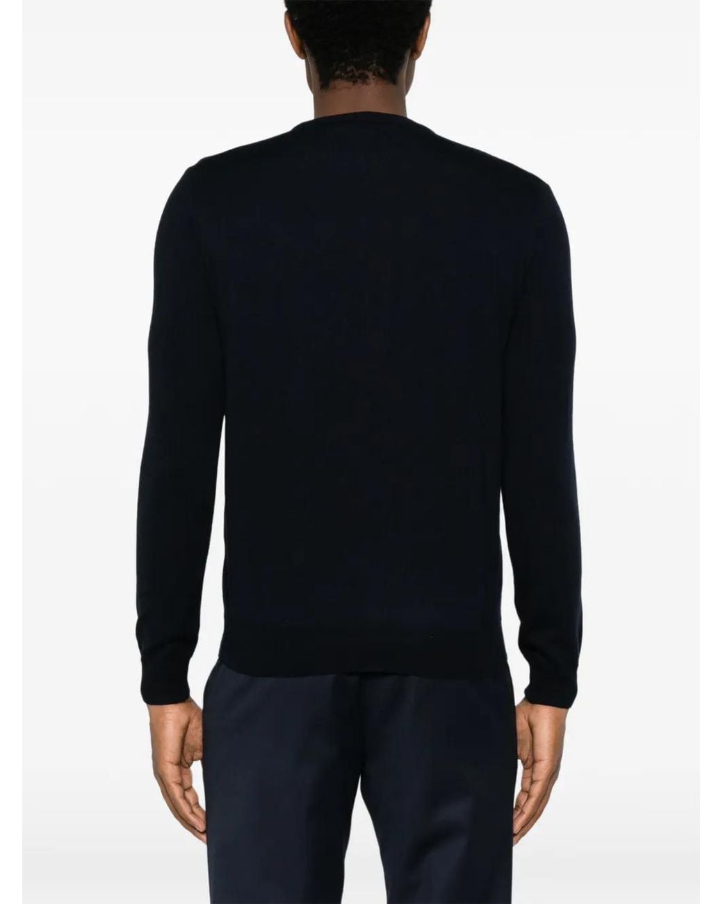 VELA SHOP Black Crew-Neck Long-Sleeve Sweater for men