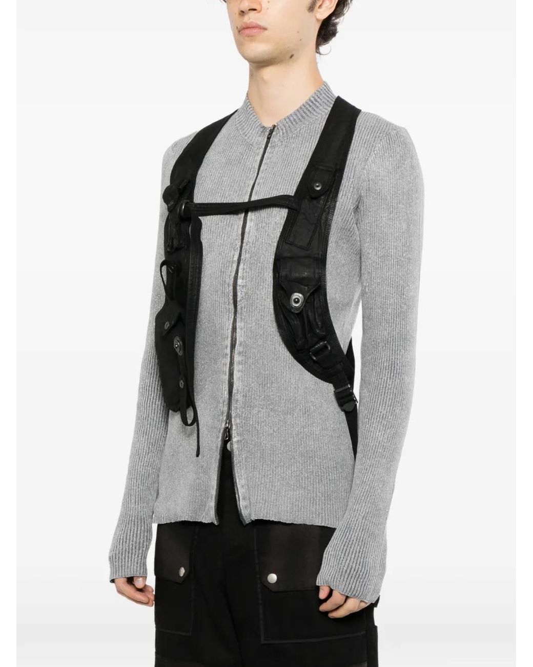 Julius Black Multi-Strap Utility Vest for men