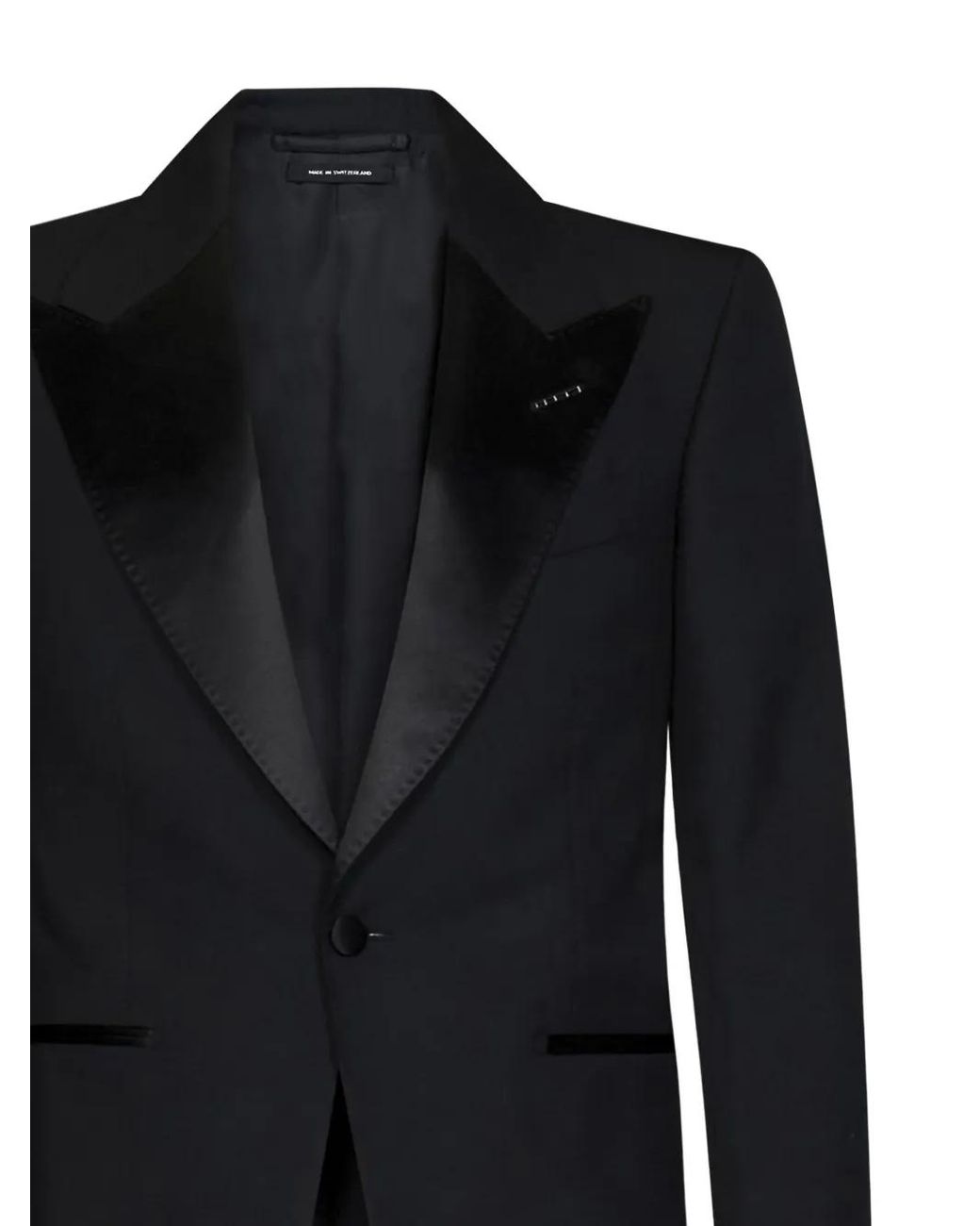 Tom Ford Black Silk-Lapel Single-Breasted Wool Jacket for men