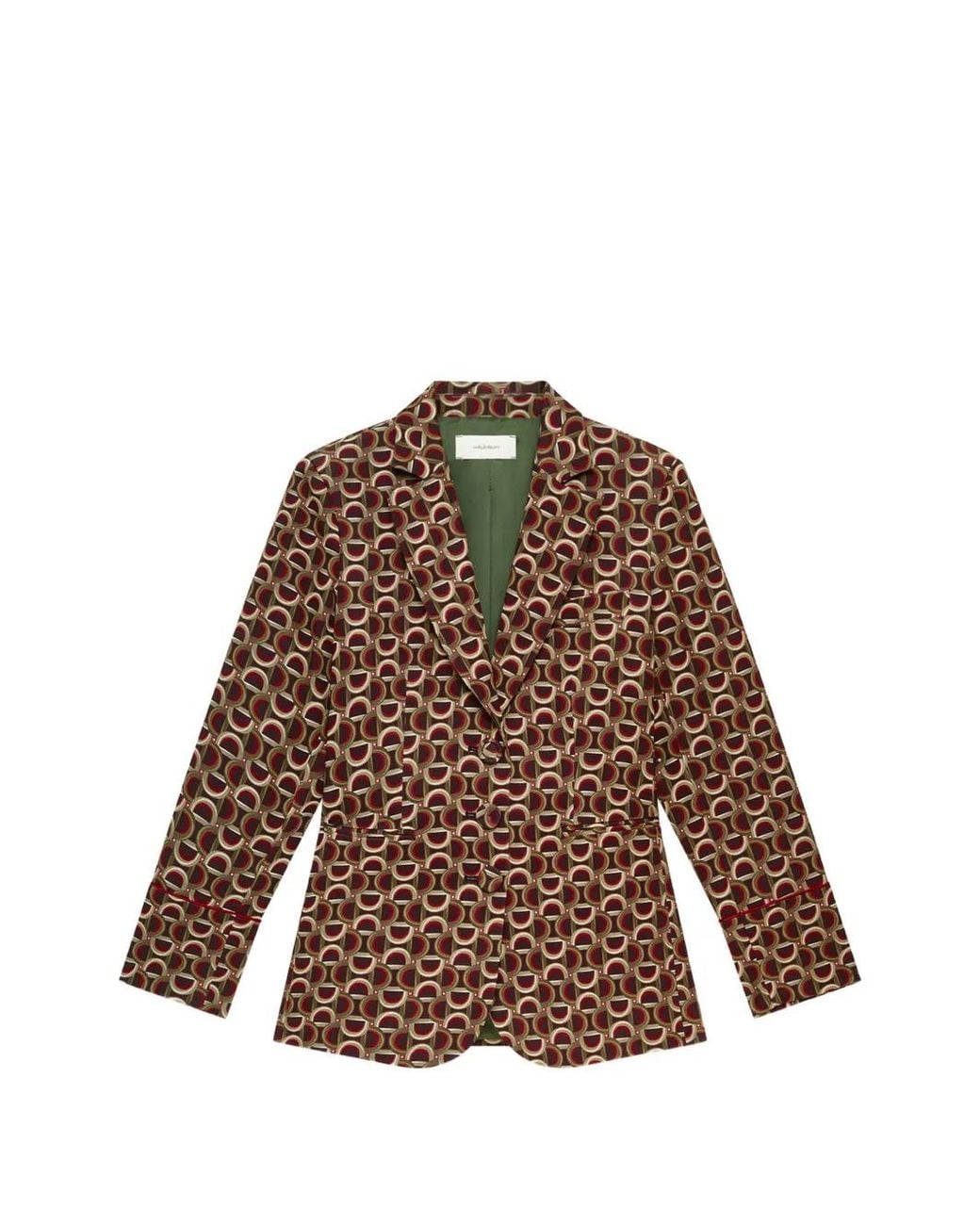Maliparmi Brown Graphic Orbit Long-Sleeve Blazer
