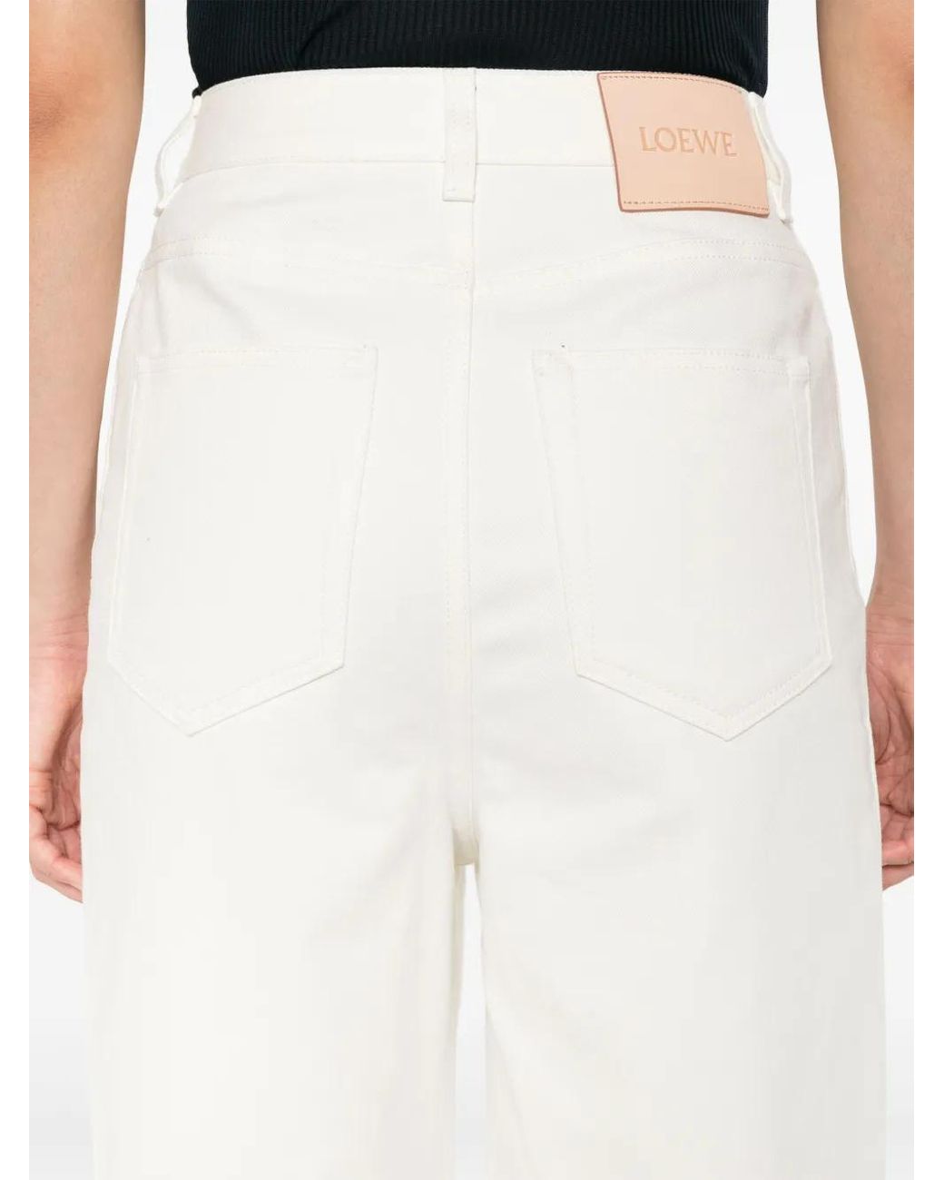 Loewe White High-Rise Straight-Leg Jeans