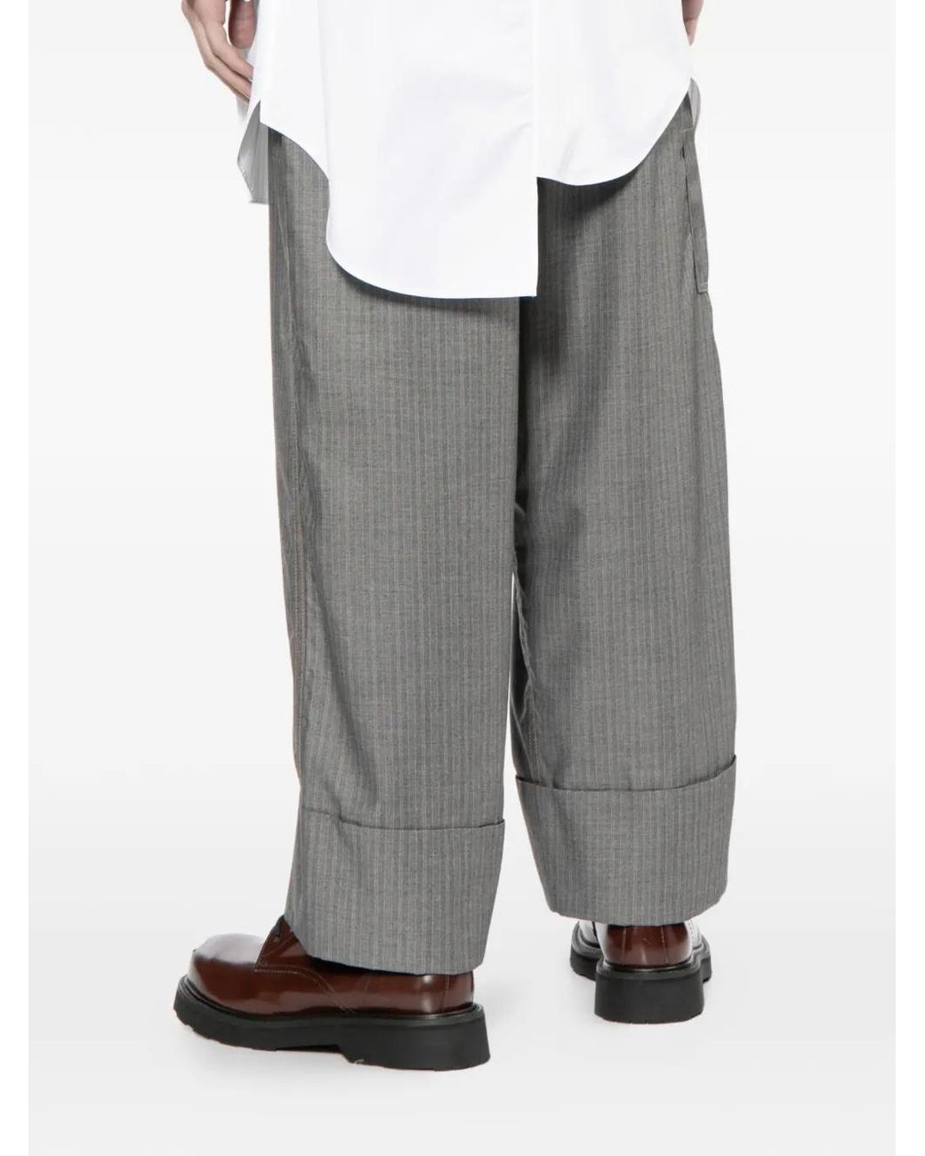 Junya Watanabe X Levi's Pinstripe Cuffed Trousers in Grey for Men | Lyst UK