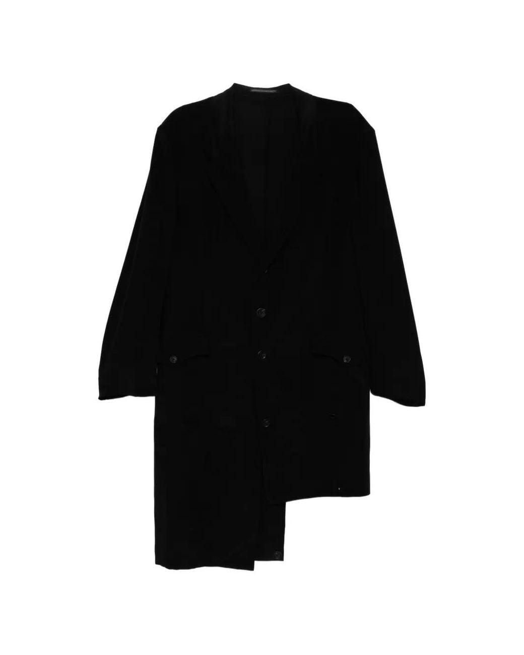 Yohji Yamamoto Black Asymmetric Hem Jacket for men