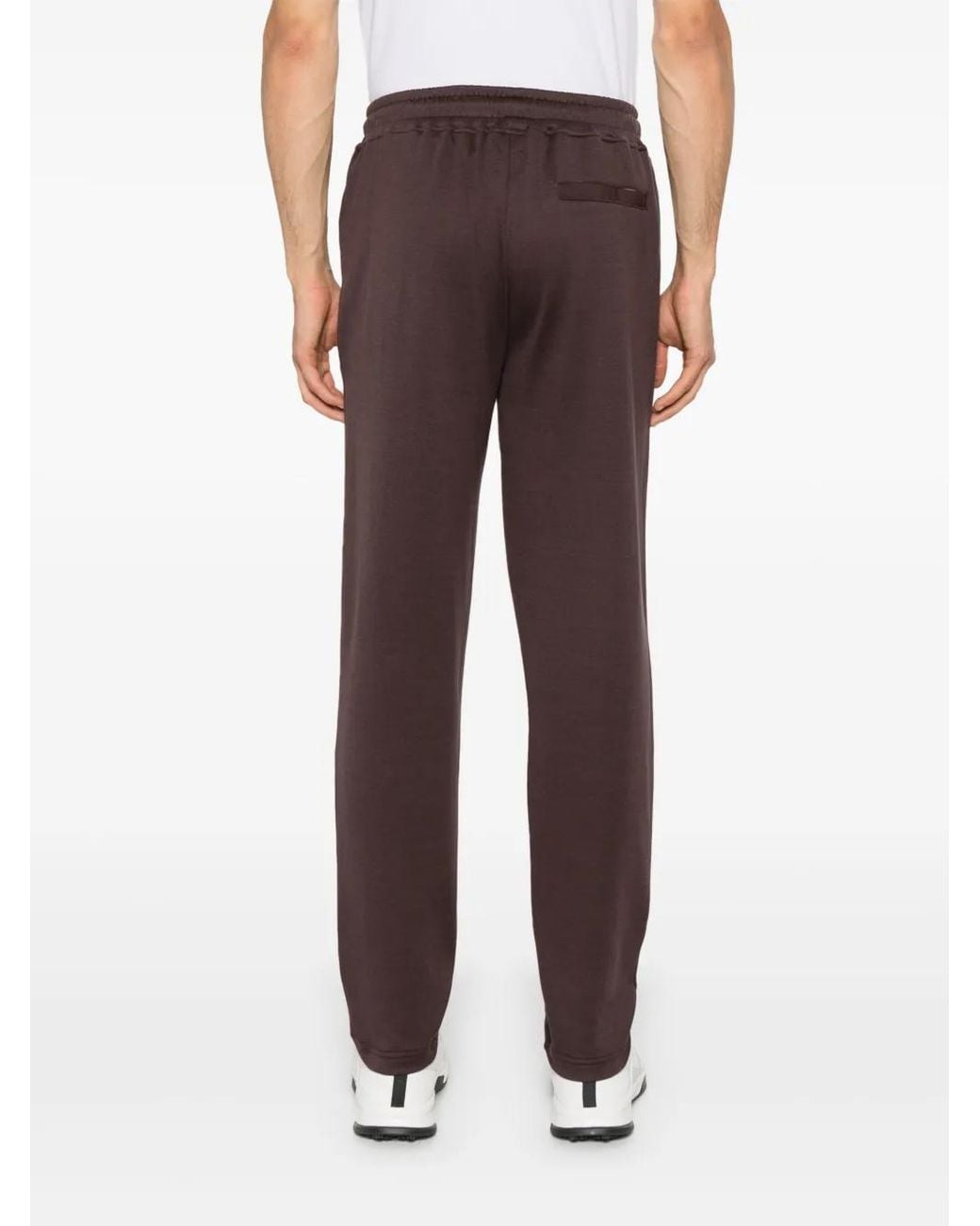 Eleventy Brown Mid-Rise Track Trousers for men