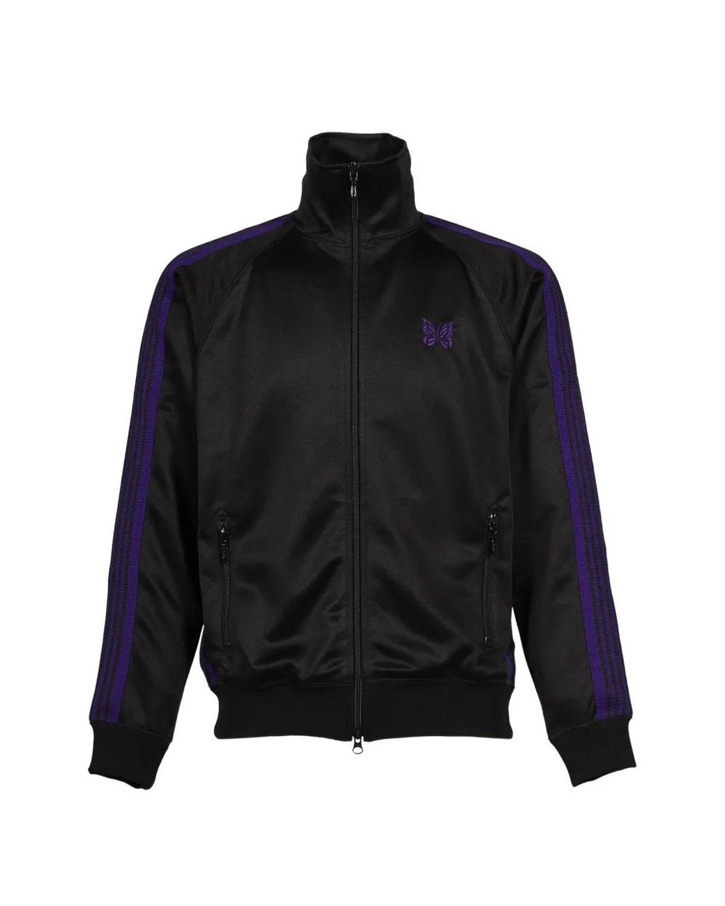 Needles Black Embroidered Track Jacket for men