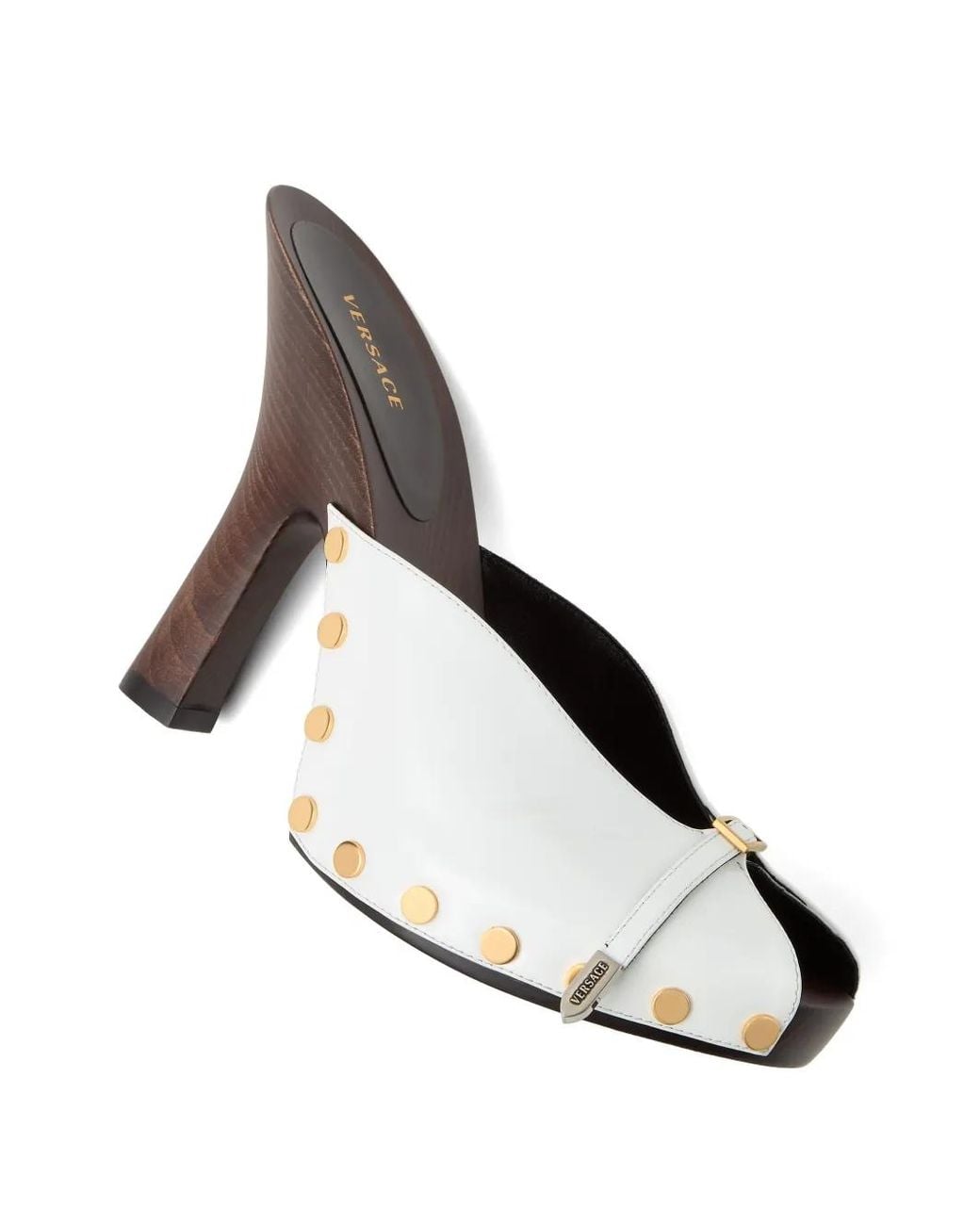 Versace White Sassi Clogs Aus Lackleder 105 Mm