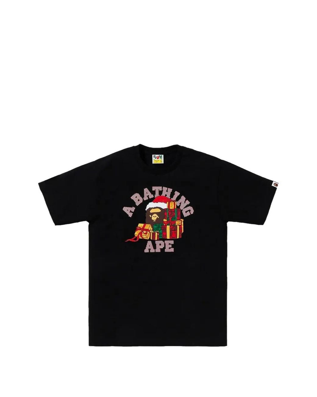 A Bathing Ape Black Present Box College T-Shirt for men