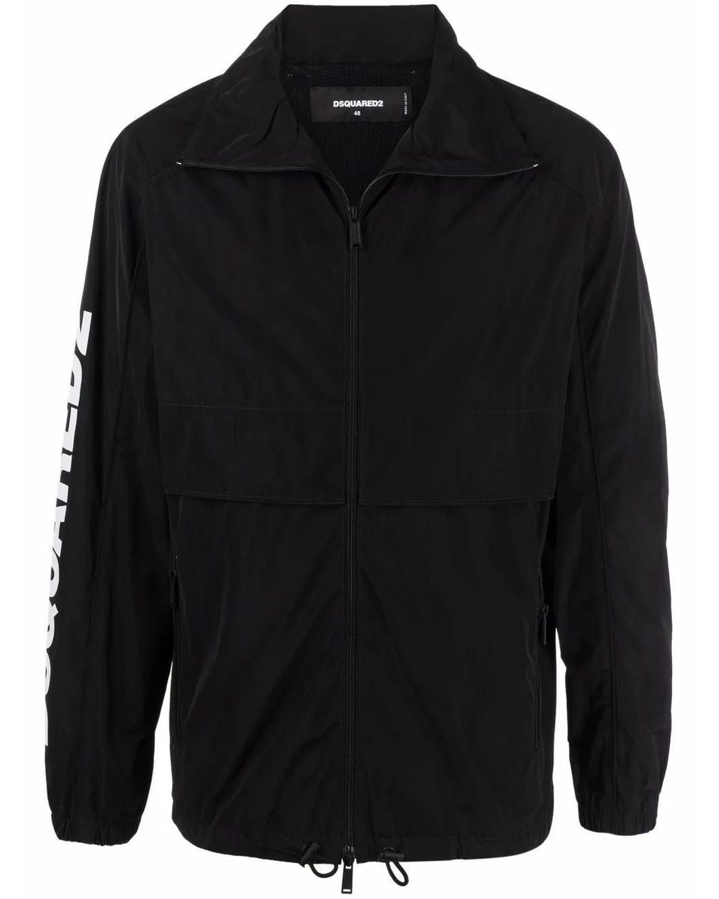 DSquared² Blue Logo-print Zippered Coat for men