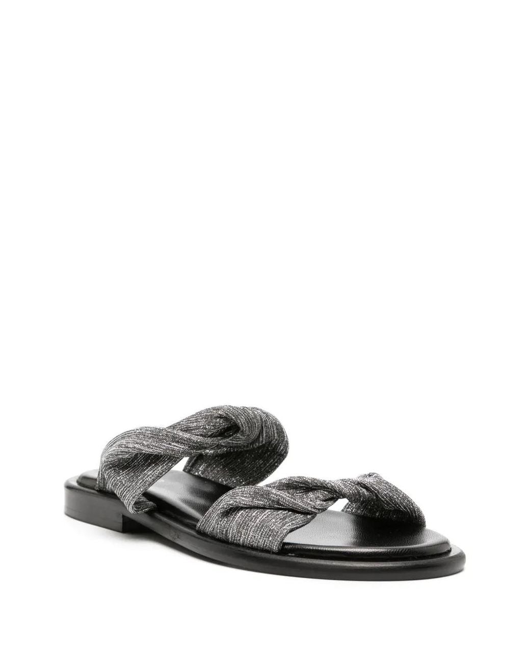 IRO White Twist Glitter Flat Slides