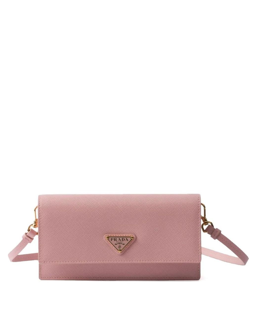 Borsa Mini Con Logo Triangolare di Prada in Pink