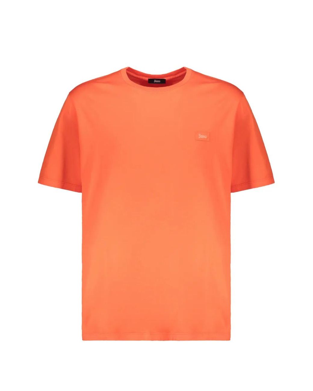 Herno Orange Round-Neck Cotton T-Shirt for men