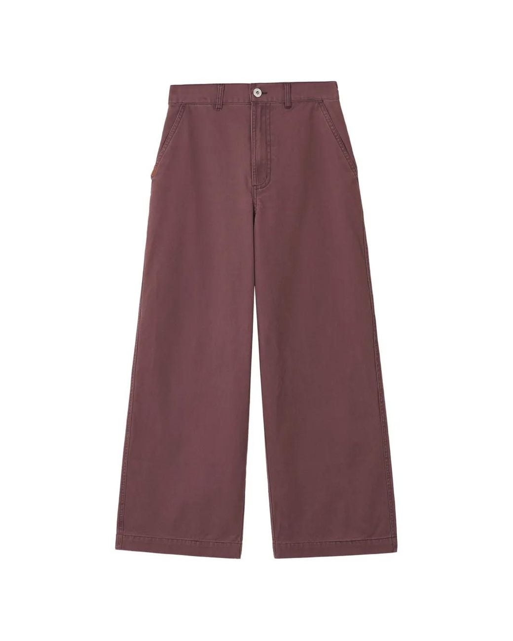 Chocoolate Purple Elasticated-Waist Cotton Wide-Leg Jeans