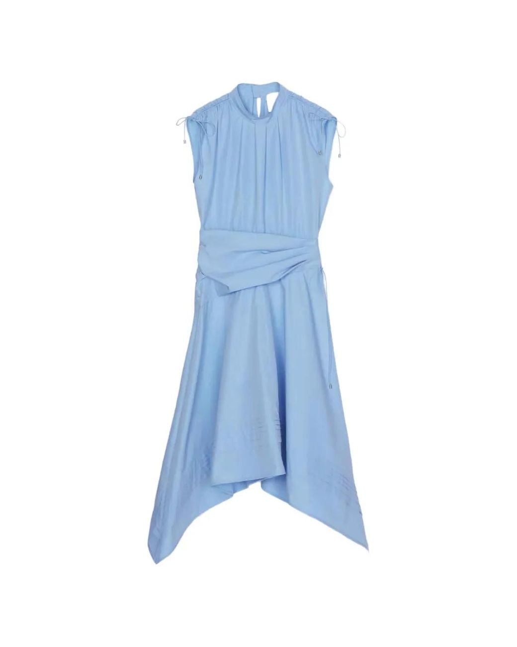 3.1 Phillip Lim Blue Robe Mi-Longue À Taille Nouée