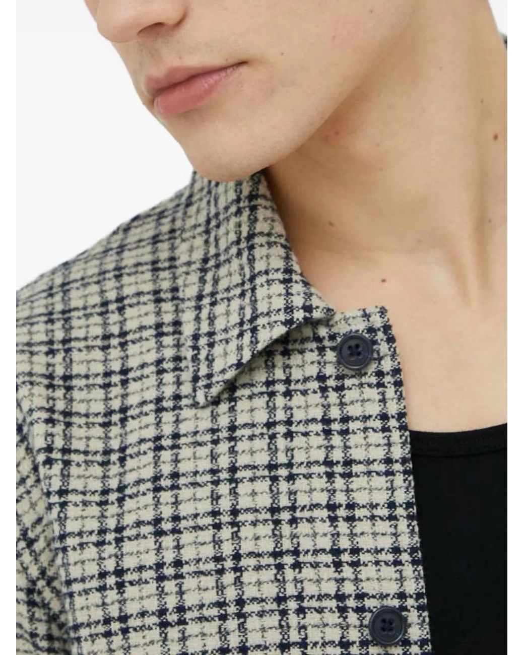 Samsøe & Samsøe Gray Checked Button Shirt for men