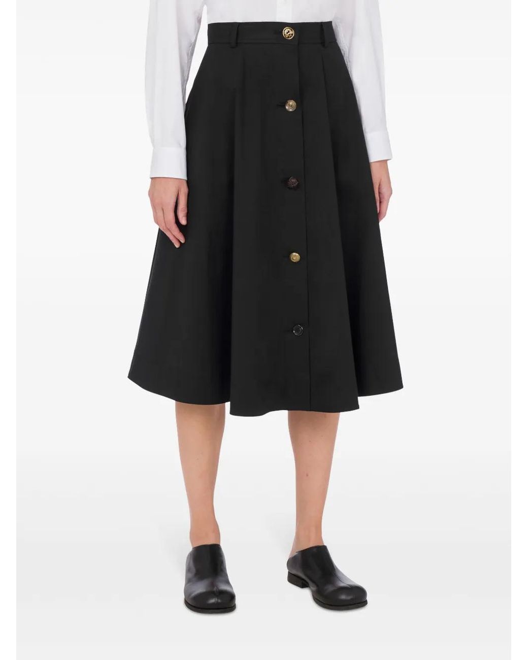 Moschino Black 'Poplin Skirt With Buttons'