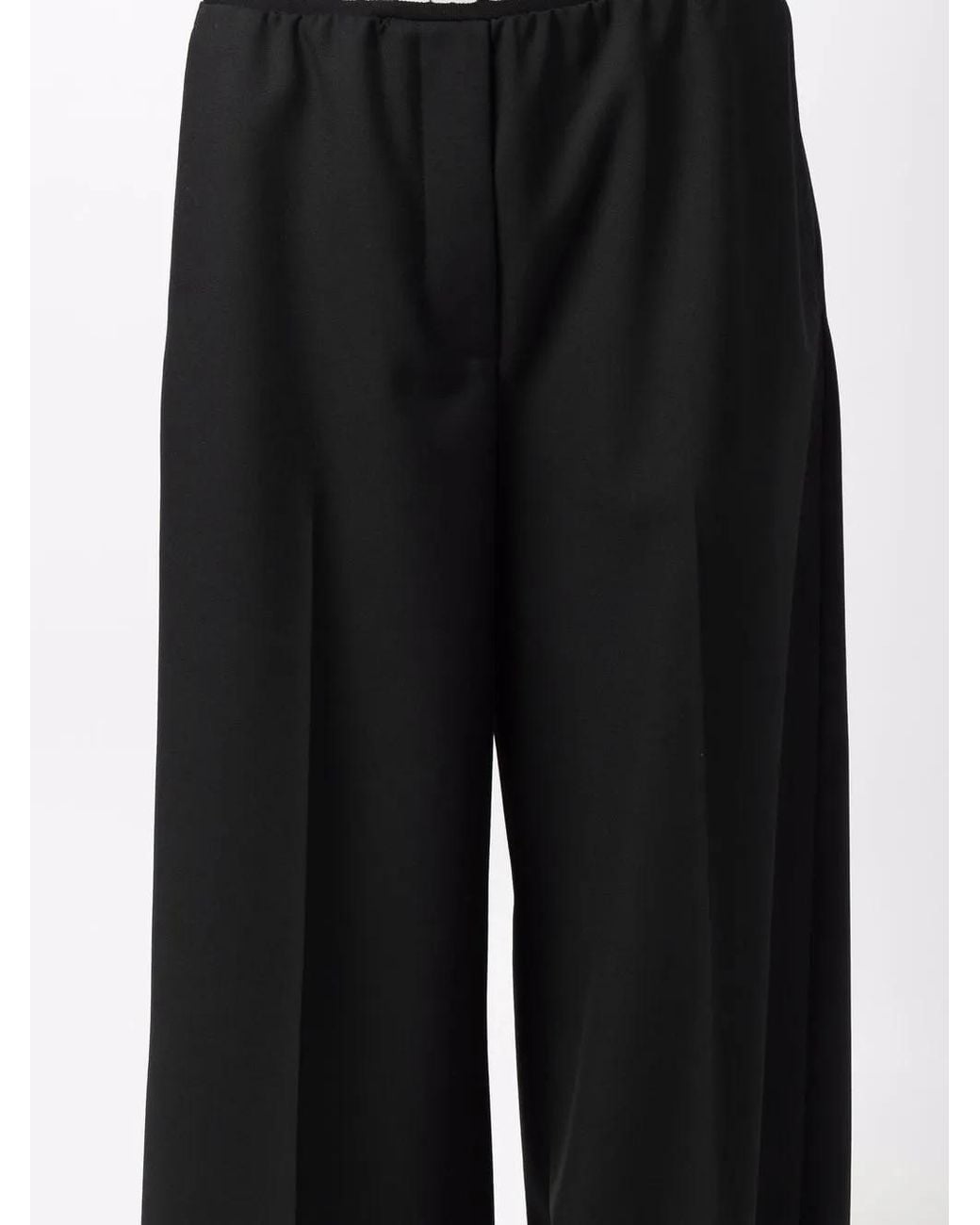 Stella McCartney Black Logo-Waistband Palazzo Trousers