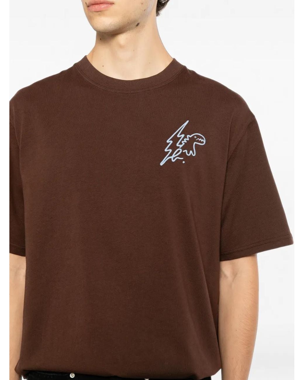 SPORT b. by agnès b. Brown Embroidered Iconics T-Shirt for men