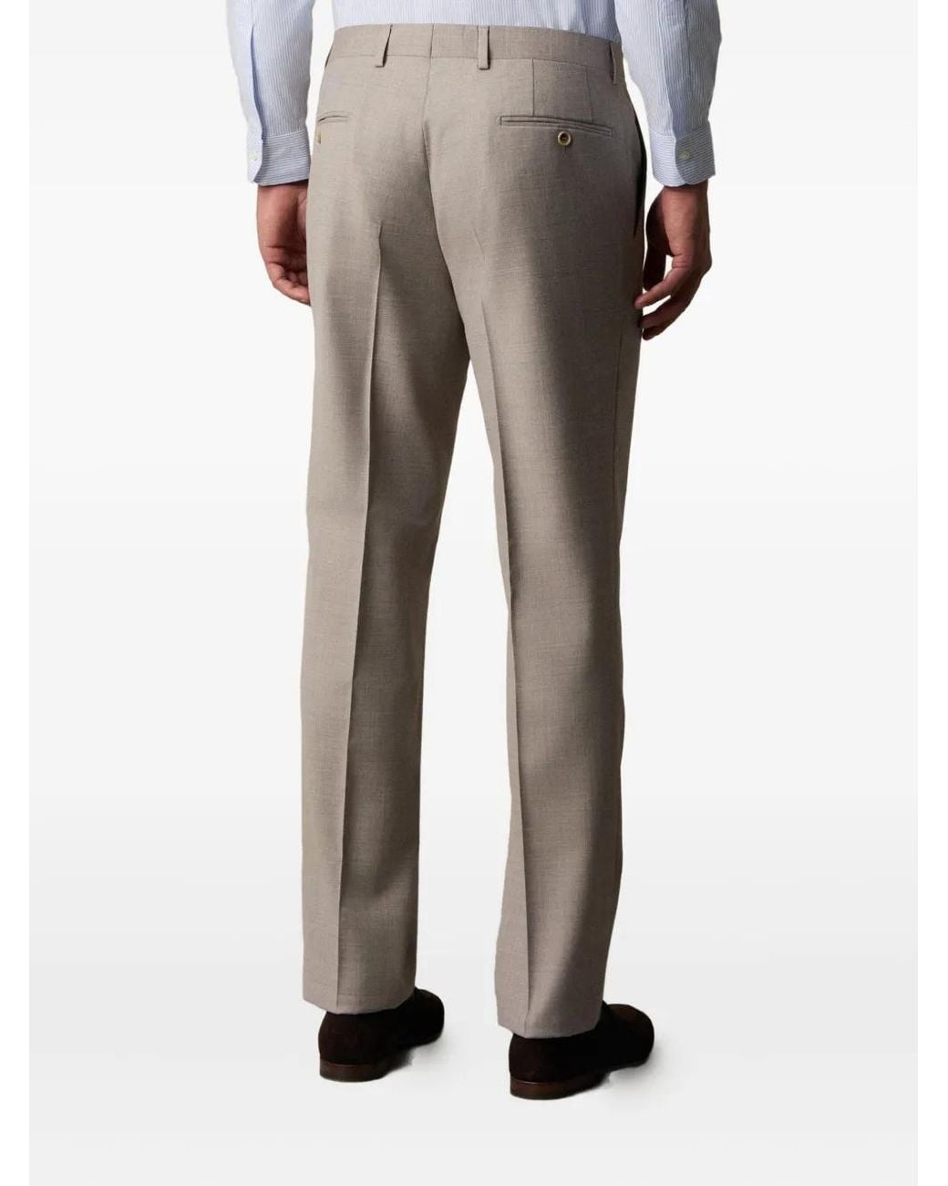 Brooks Brothers Gray Button Wool Trousers for men