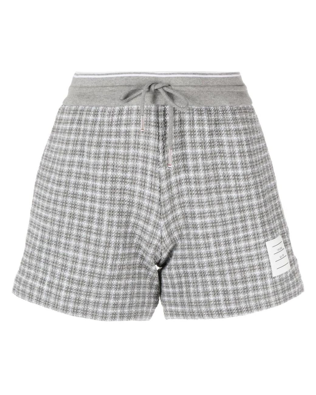 Thom Browne Gray Tweed Cotton Shorts
