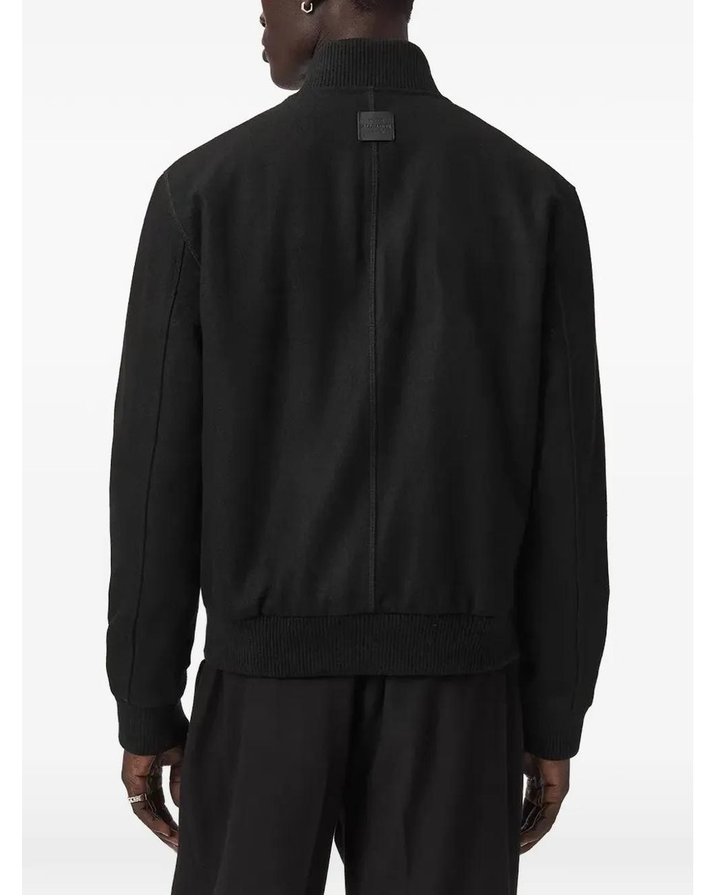 AllSaints Black Zip-Up Bomber Jacket for men