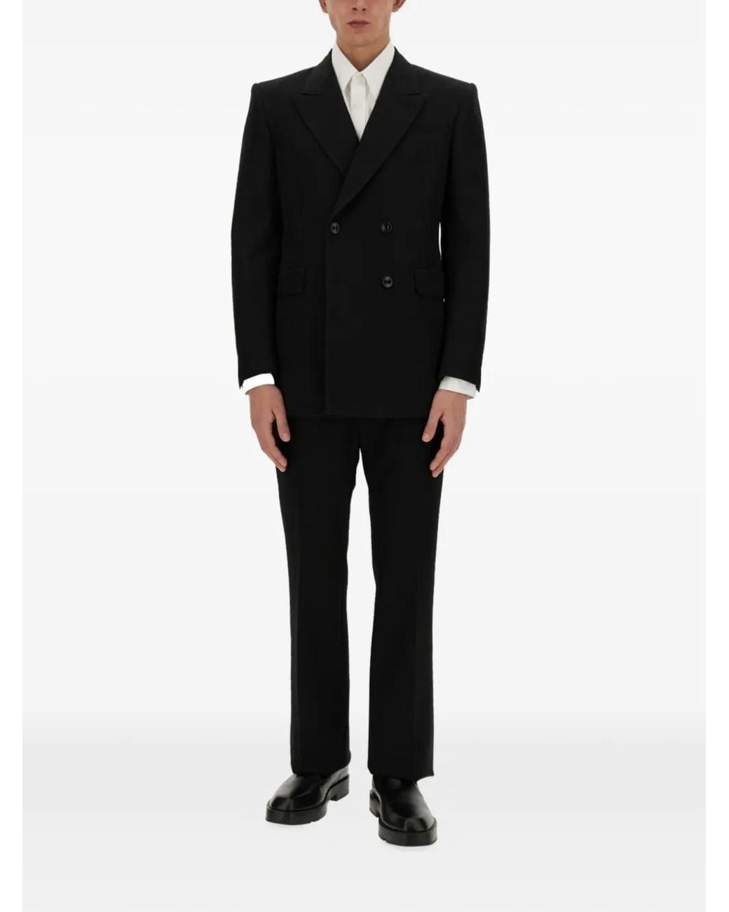 McQueen Black Double-Breasted Tailored Blazer for men