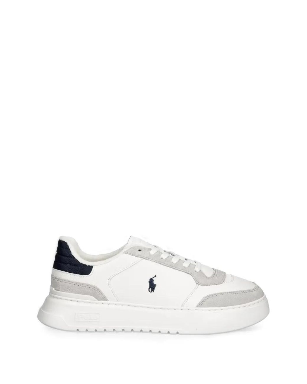 Polo Ralph Lauren White Logo-Embroidered Panelled Sneakers for men
