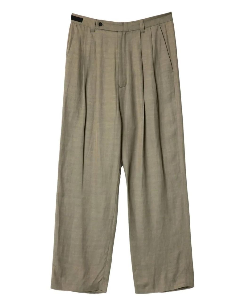 ADNYM Green Grand Pleated-Pocket Trousers for men